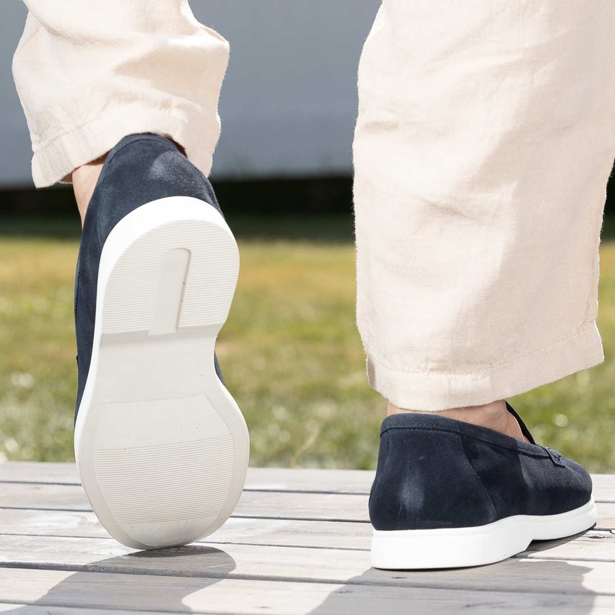 Sport loafer suede navy Blå