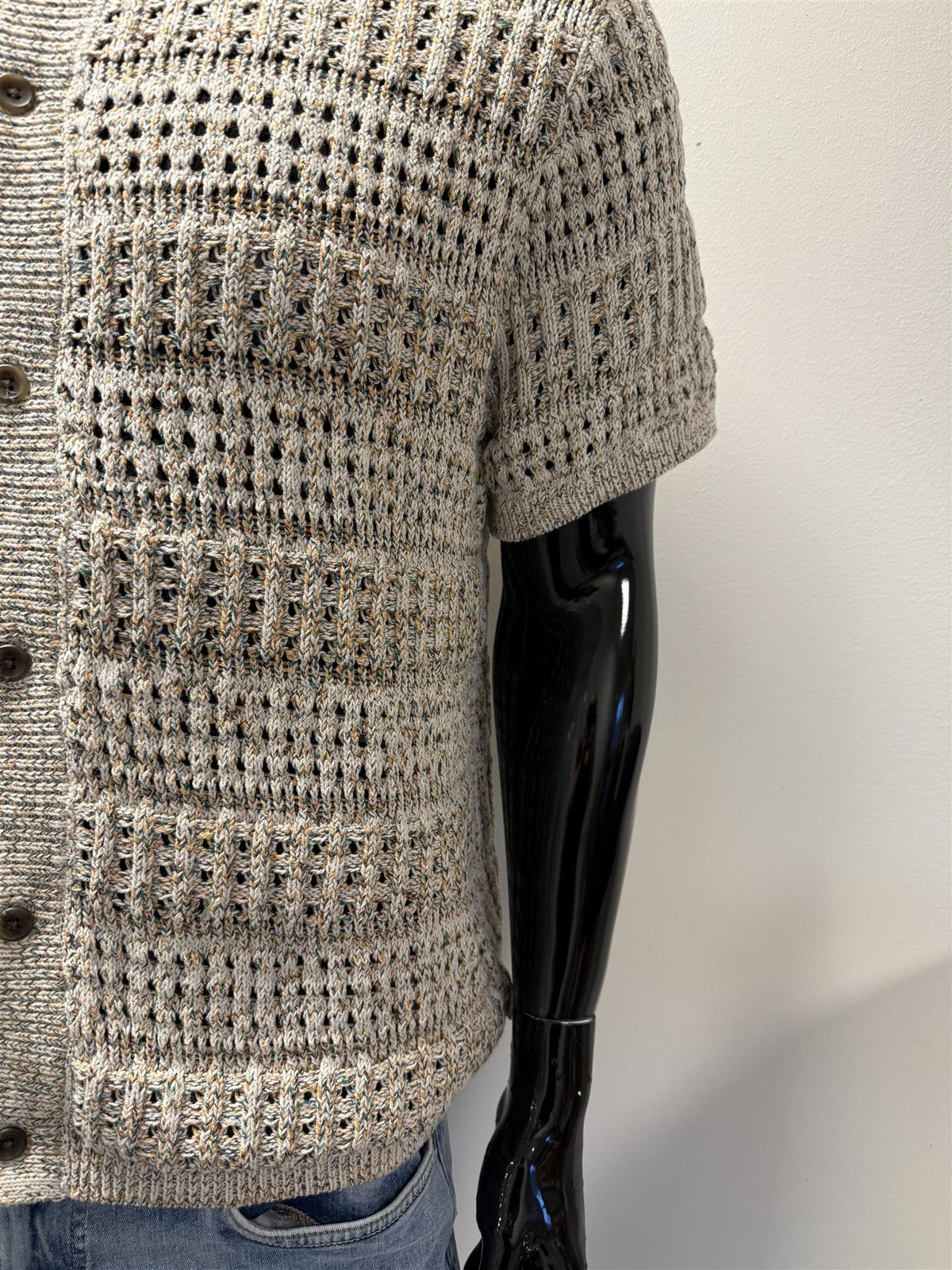 Elvin Structure Knitted SS Shirt Light Sand