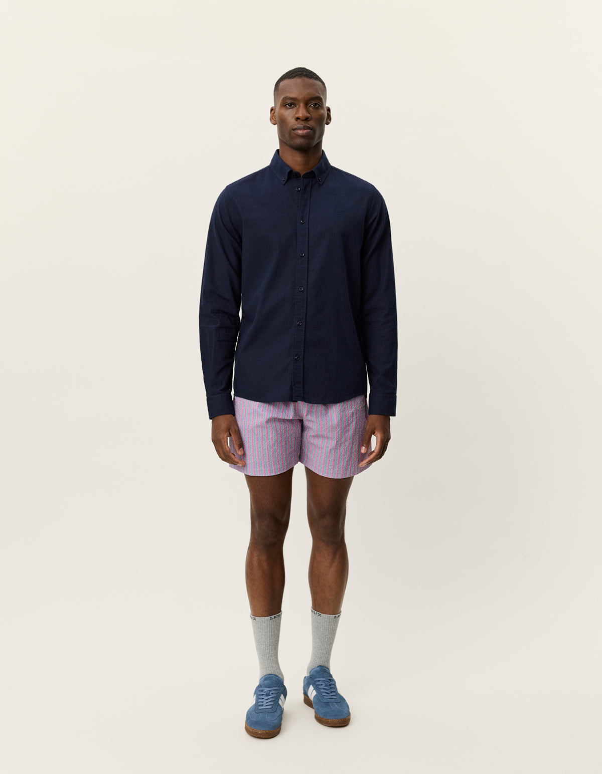 Konrad Cotton linen shirt Dark Navy