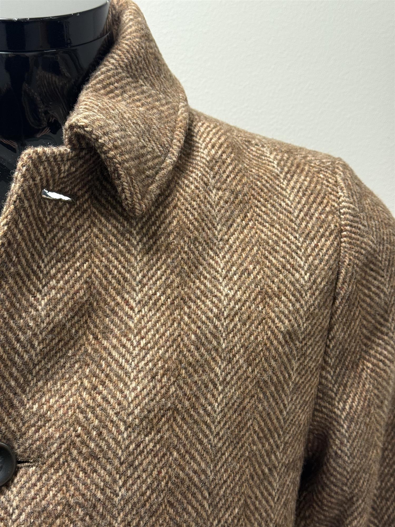 Maximillian Herringbone Will Coat Camel