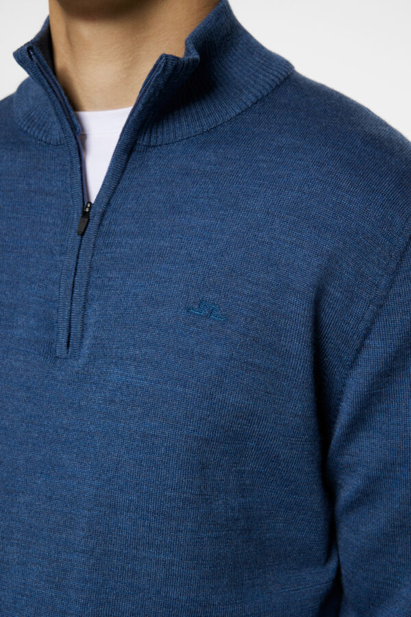 Kiyan Merino Quarter Zip Blå