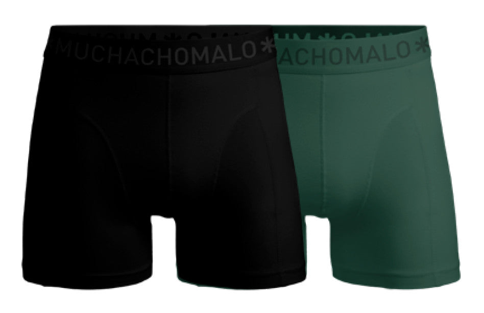 1010 Solid Boxer 2pk 775 Black/Green