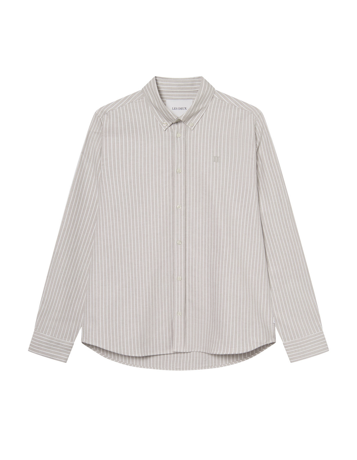 Konrad Striped Oxford Shirt Dark Sand