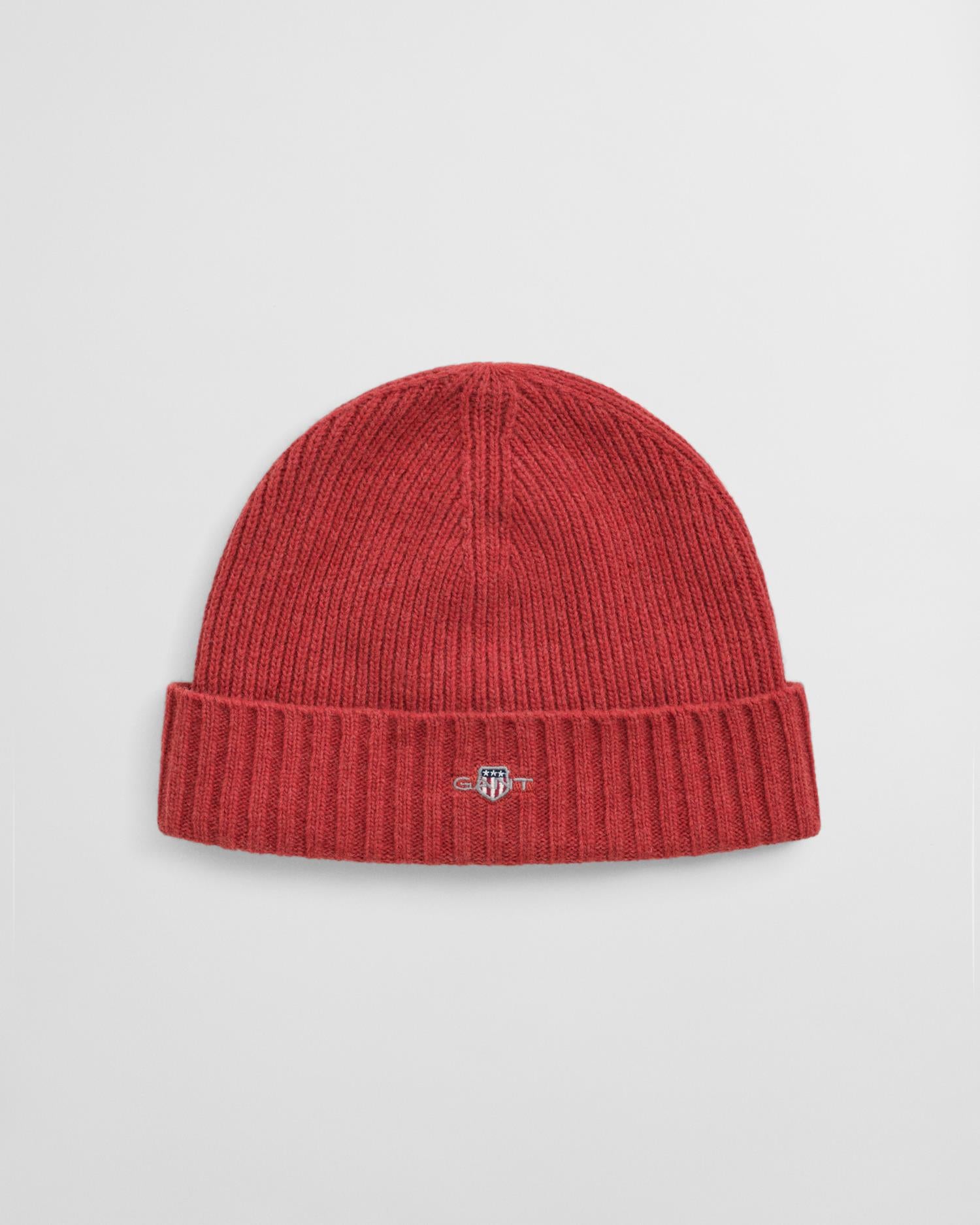 Unisex. Shield Wool Beanie Modern Rust