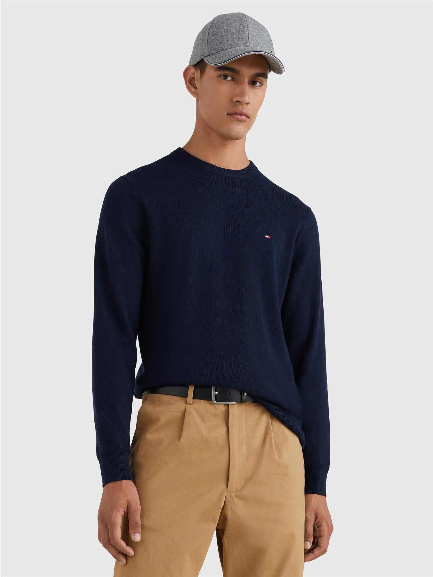 Pima Org Ctn Cashmere Crew Neck Desert Sky