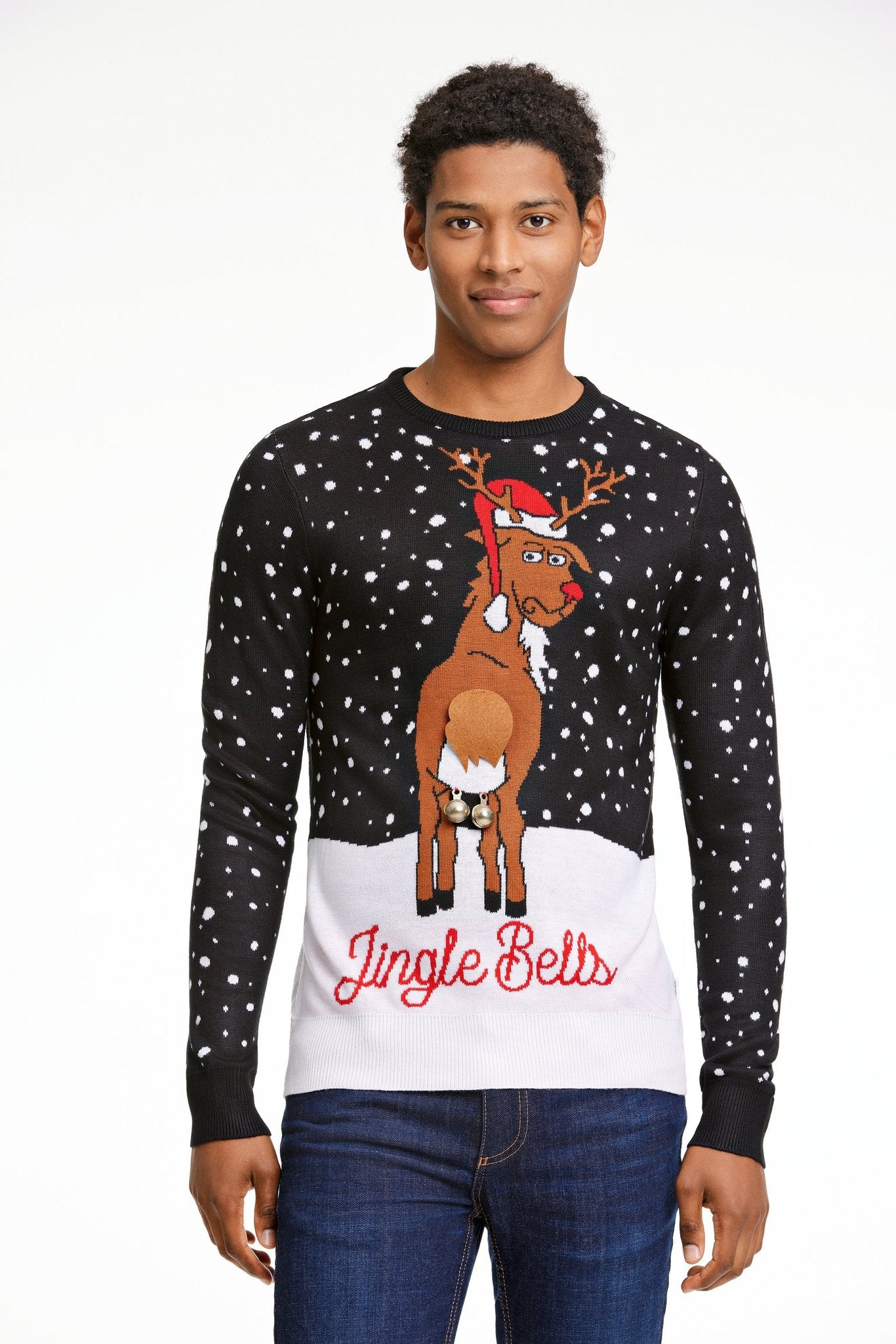 3D interactive xmas knit Black