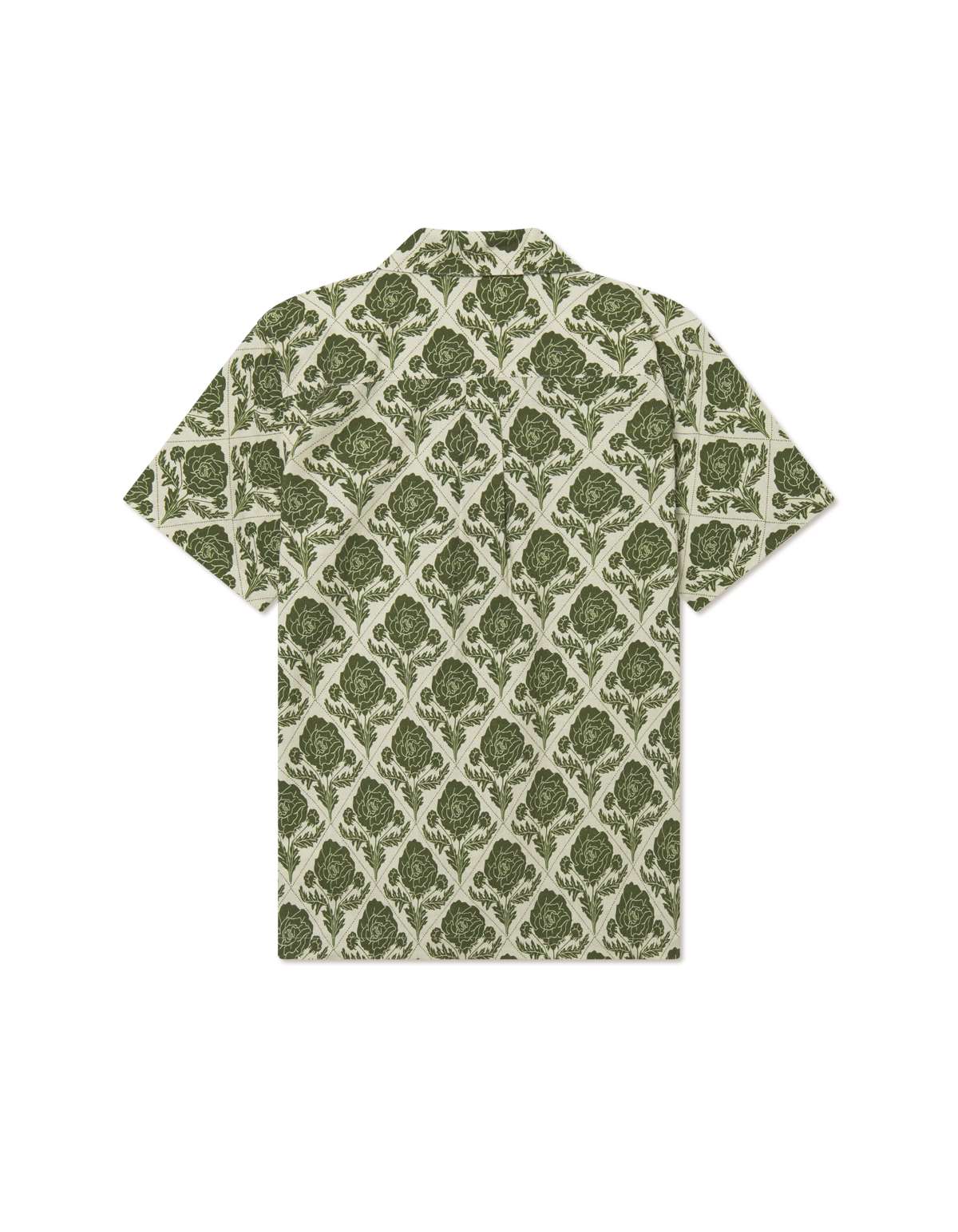 Lesley Flower Tile AOP SS Shirt Vintage Green/Ivory