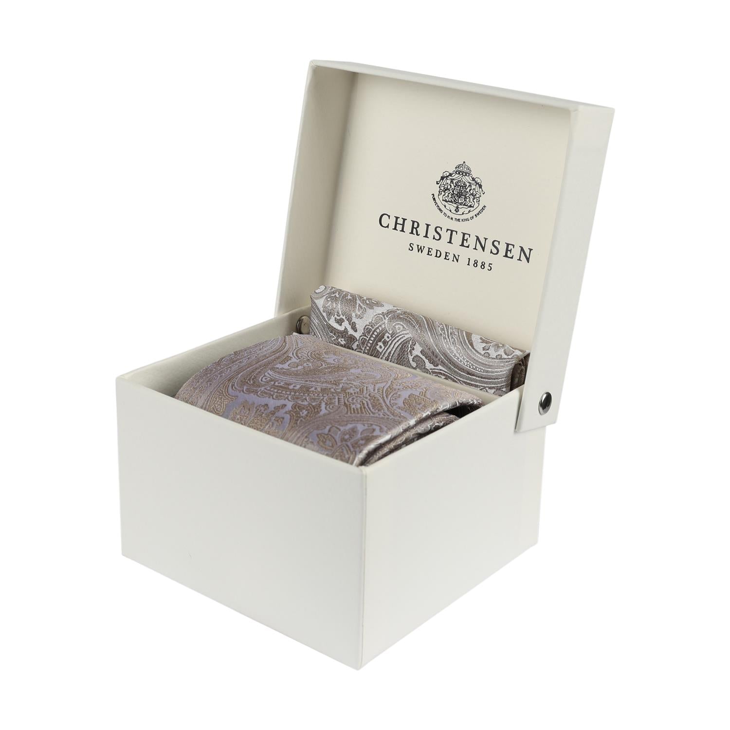 Tie & pocket square box set Sand