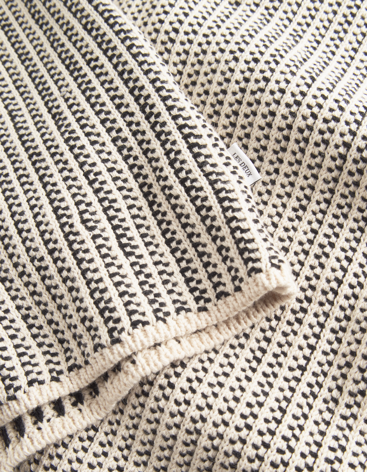 Easton Knitted SS Shirt Ivory/Black