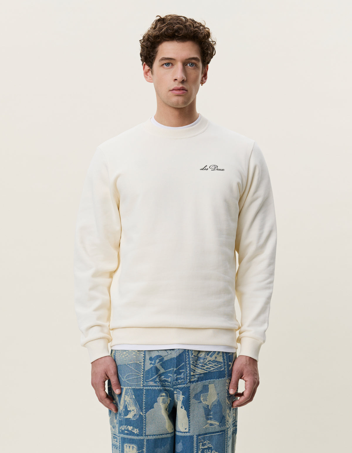 Signature Print Sweatshirt Light Ivory
