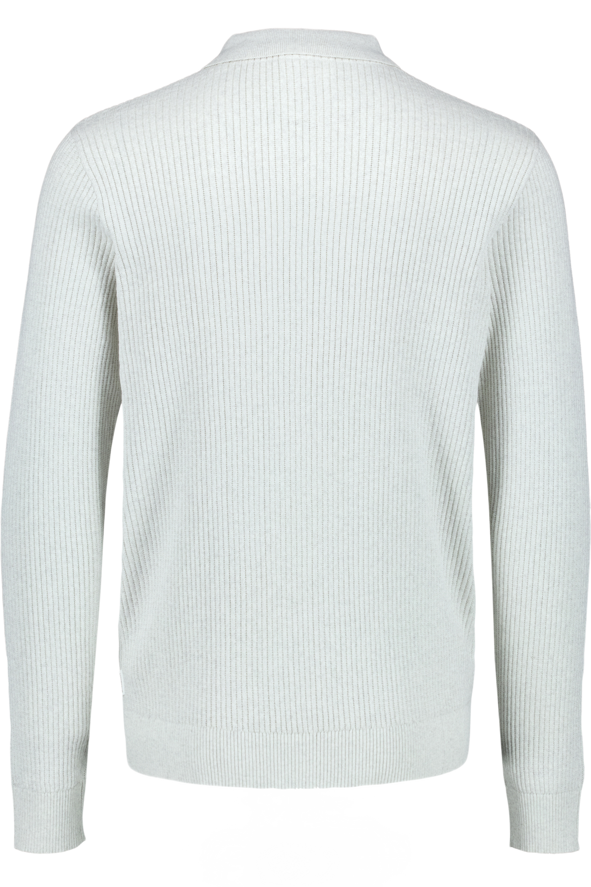 Ribbed L/s V-Neck Polo Off White