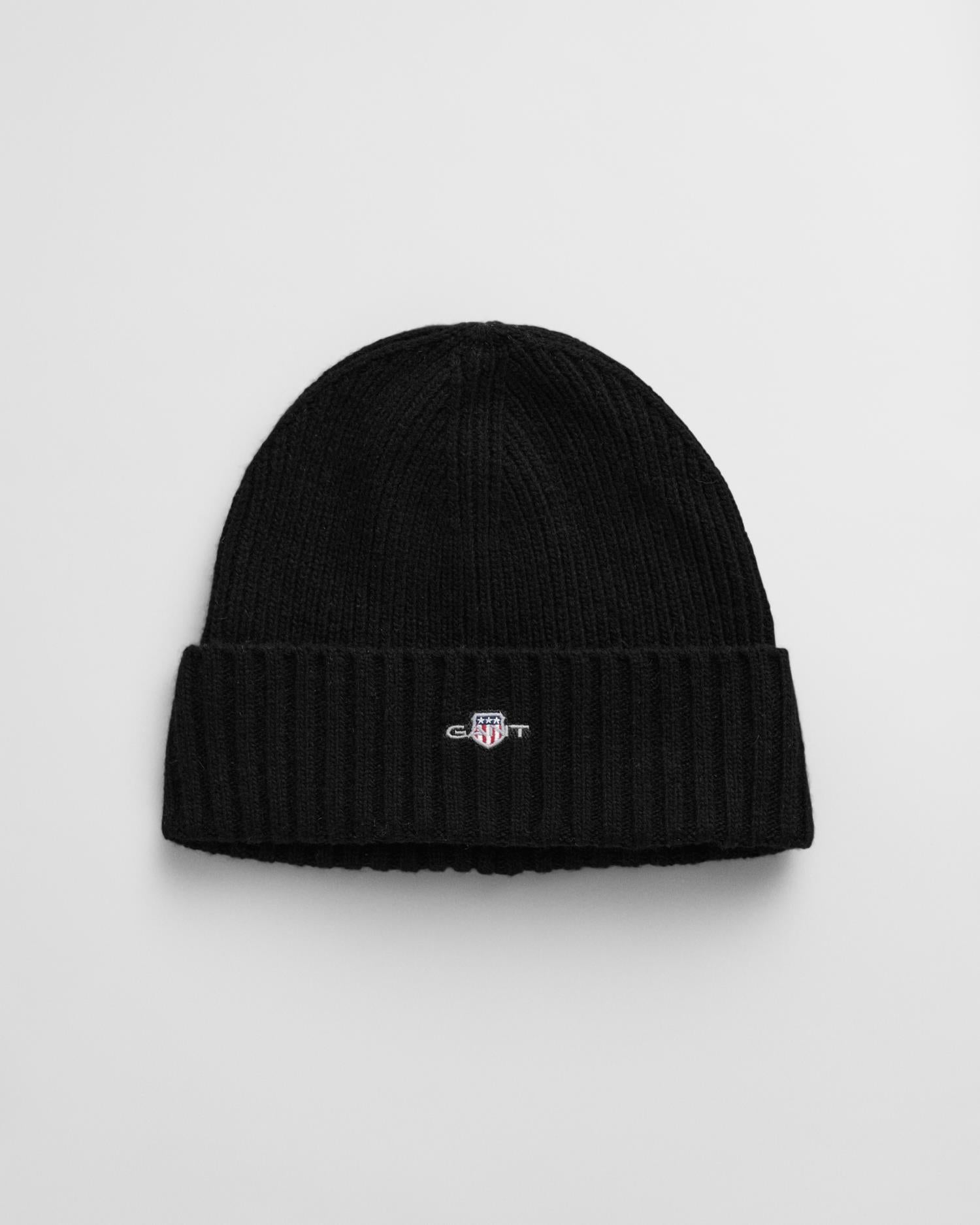 Unisex. Shield Wool Beanie Black