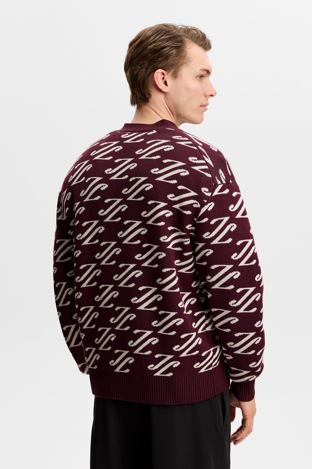 Denny Jacquard Cardigan Burgunder