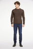 Lambswool o-neck knit Dk Brown Mel