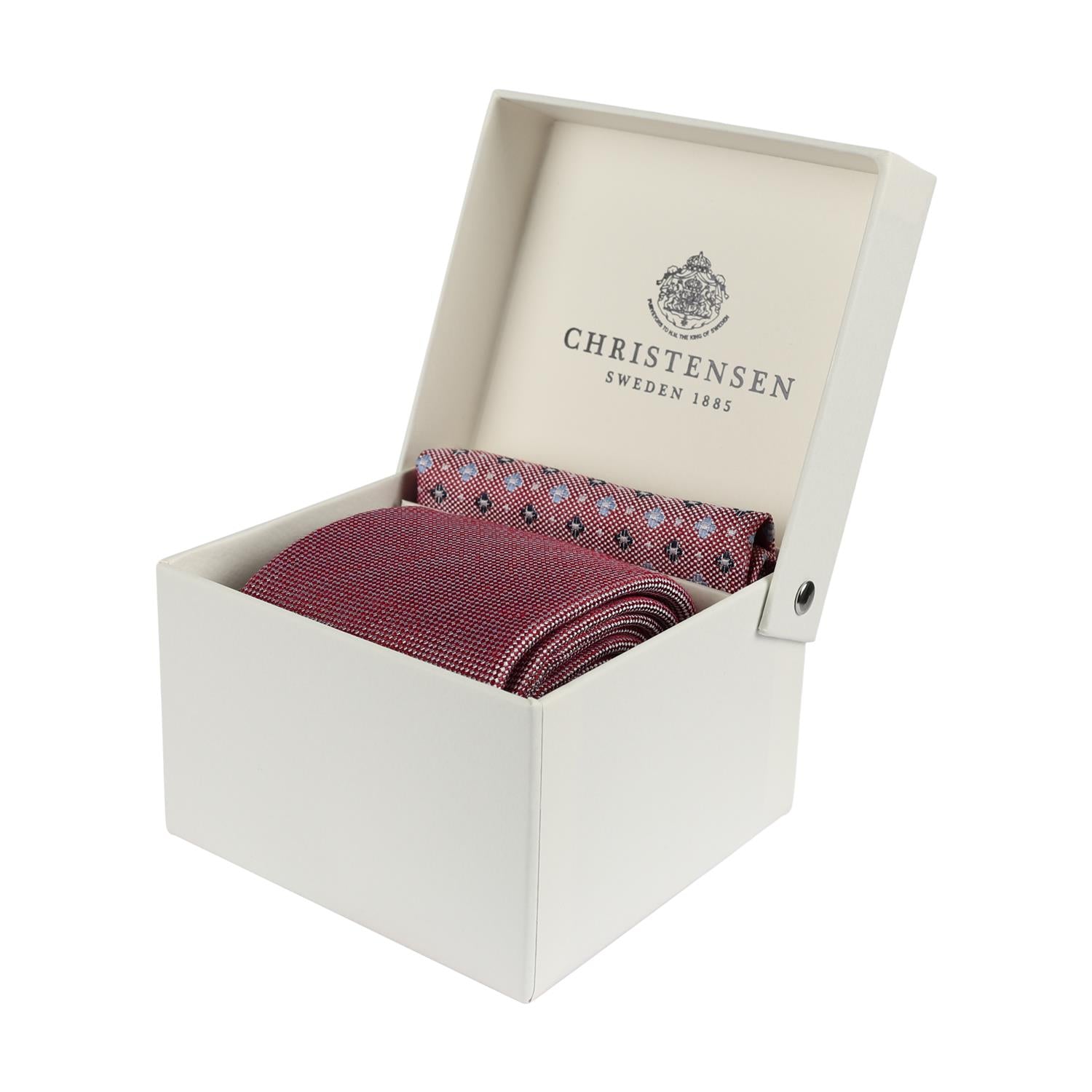 Tie & pocket square box set Red