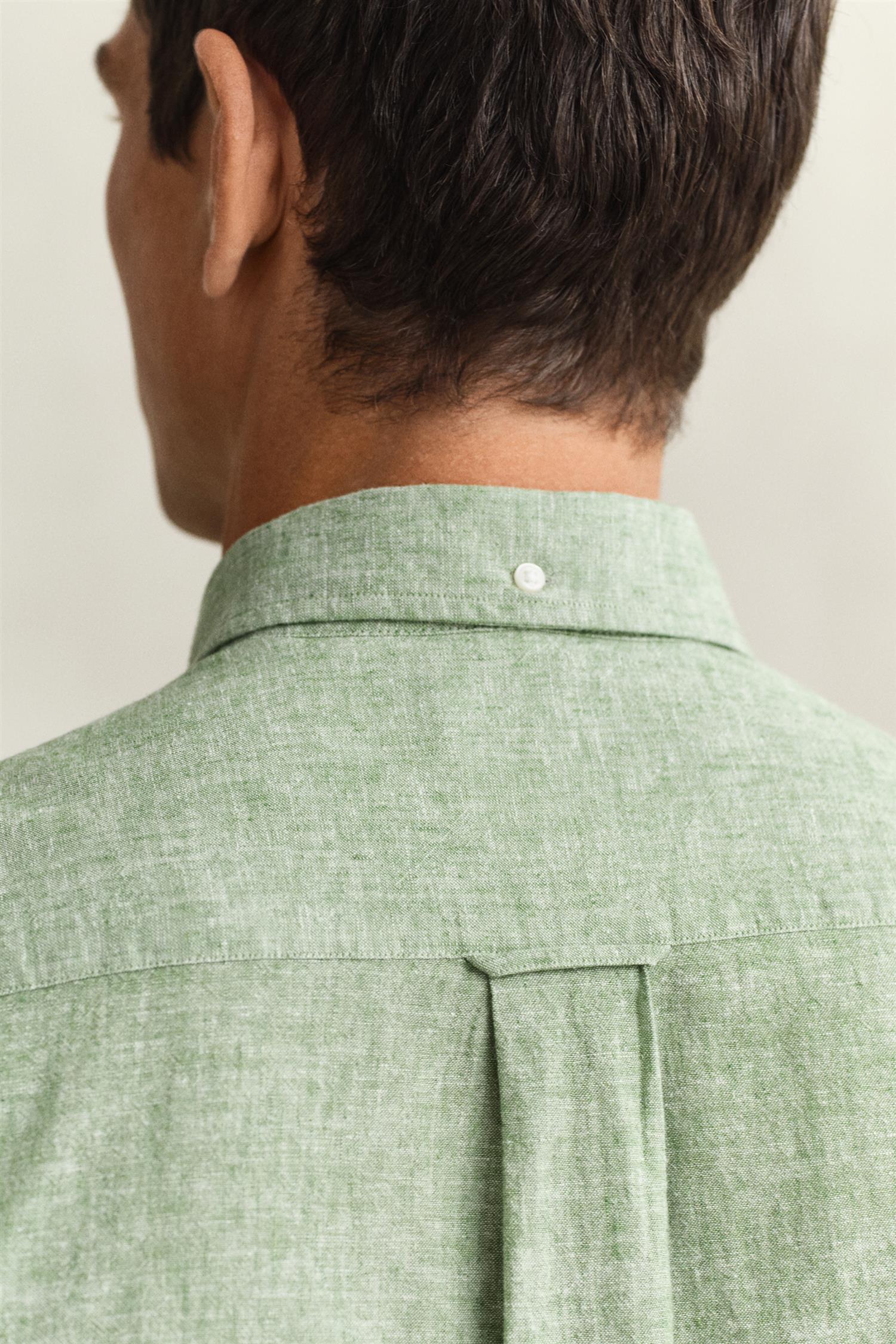 Reg Cotton Linen Ss Shirt Herb Green