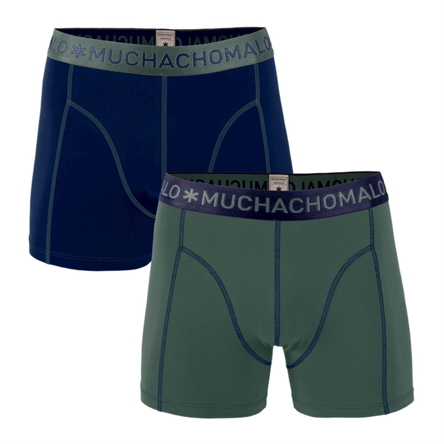 1010 2pk Solid Boxer 163 Navy Green/Deep Blue
