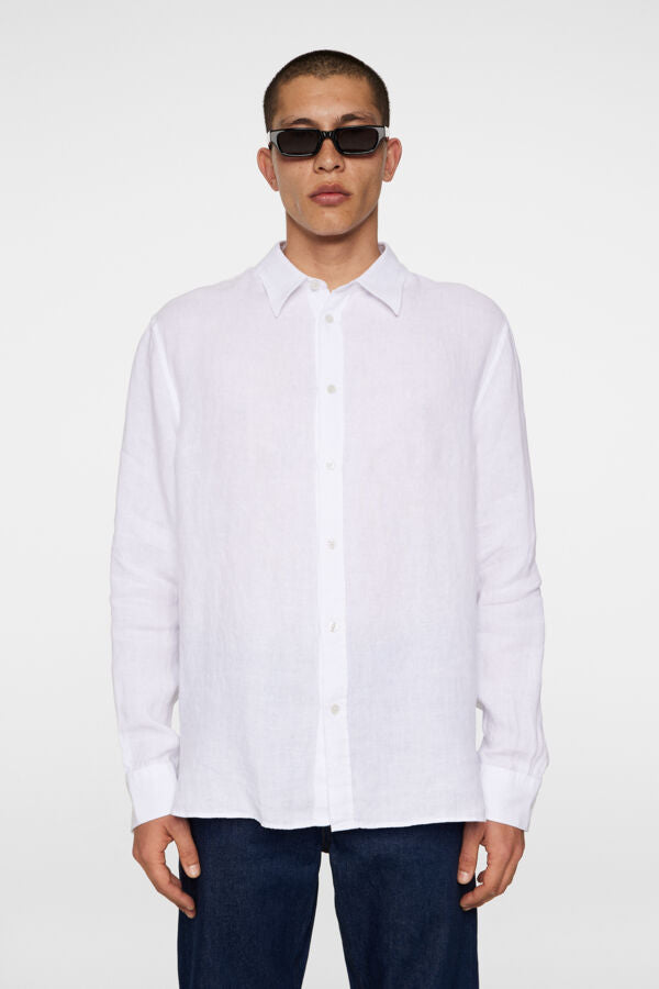 Reg LS Linen Melange Shirt Hvit