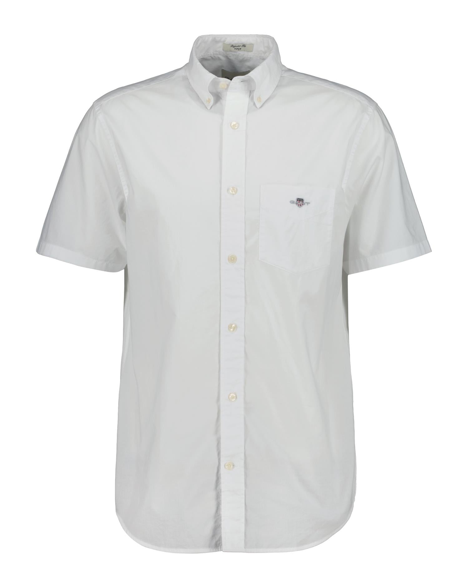 Poplin k arm Hvit