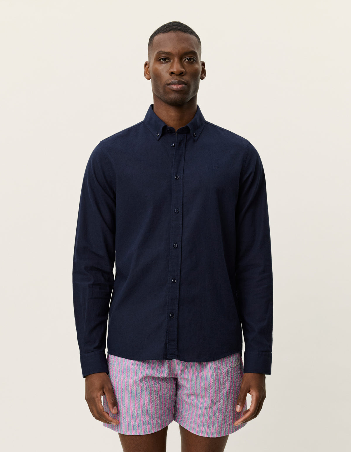 Konrad Cotton linen shirt Dark Navy