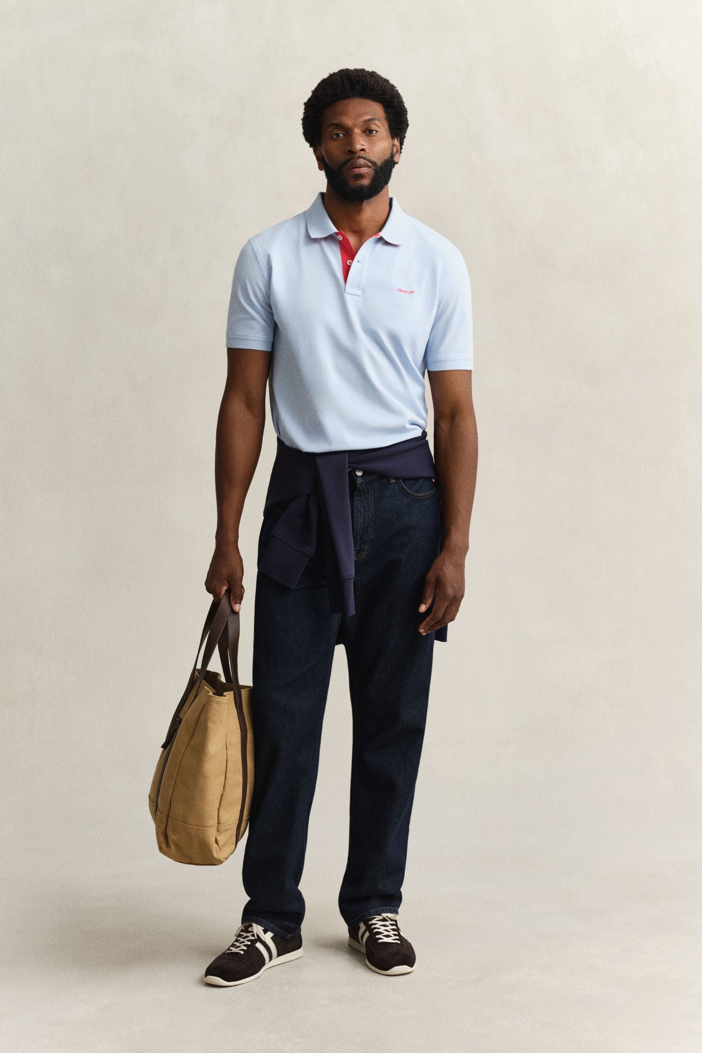 Contrast Polo Shirt Fresh Blue