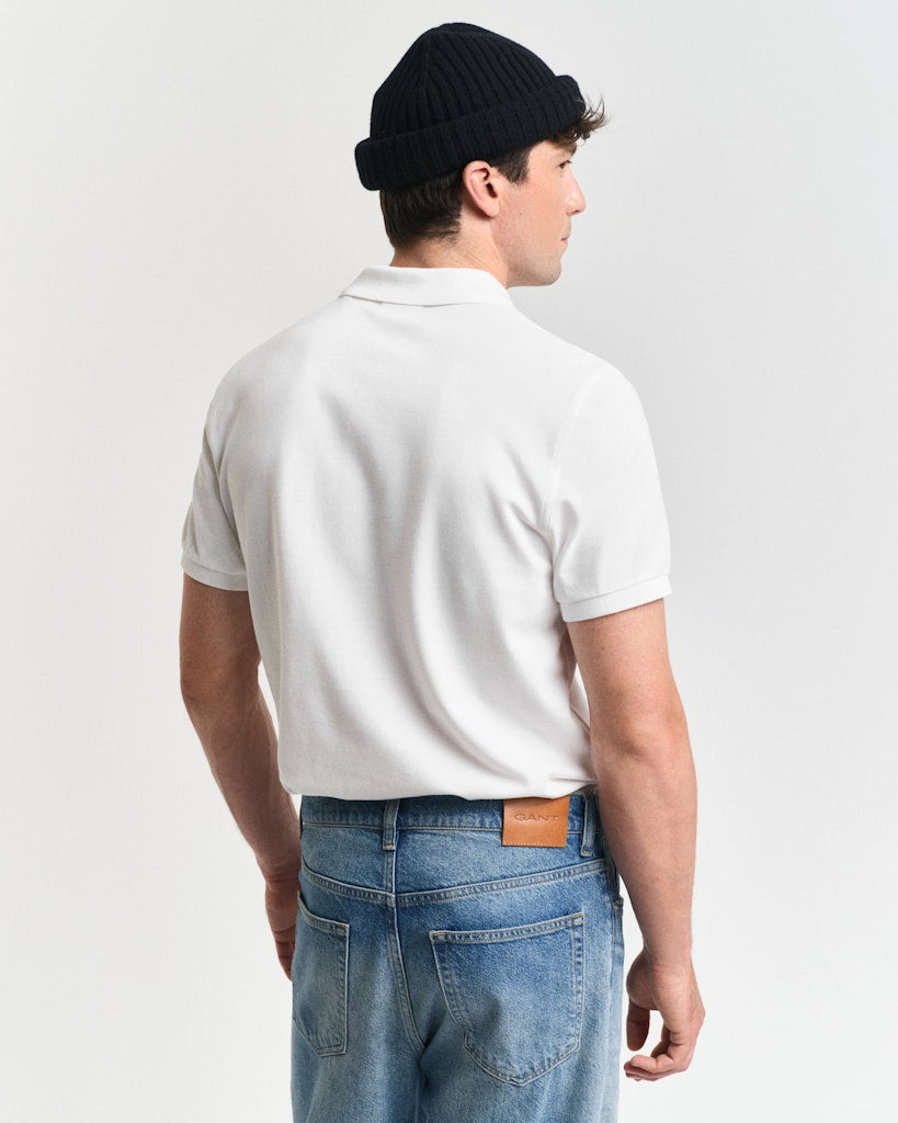 Reg Shield Ss Pique Polo White