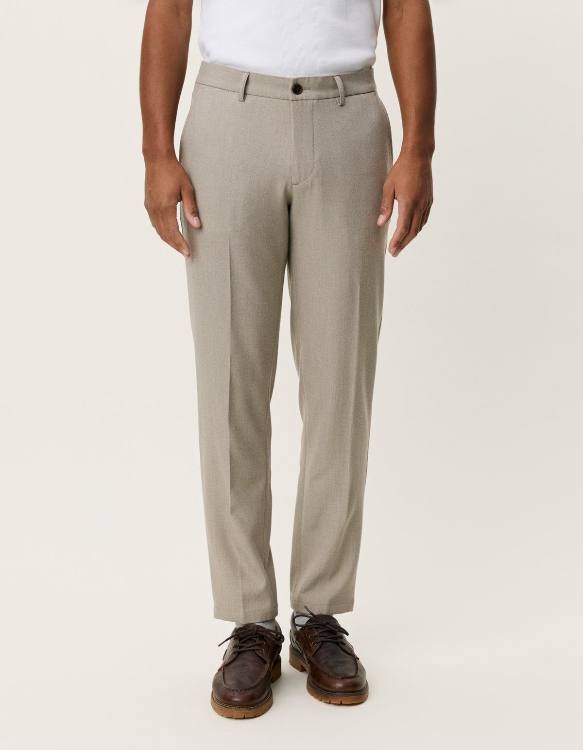 Como Reg Solid Pants Laurel Oak Sand