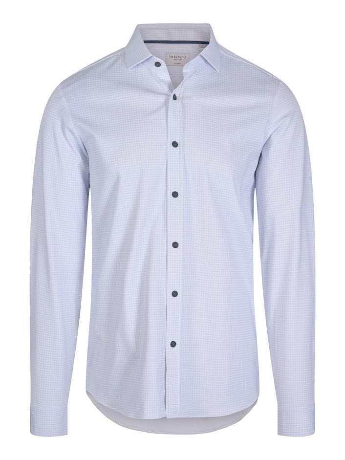 Leo tailor White Blue Flowers