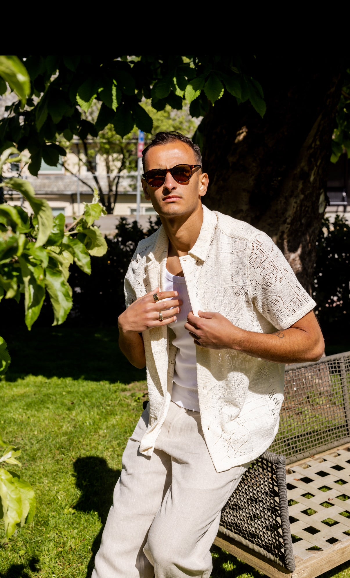 Hector Lace SS Shirt Ivory