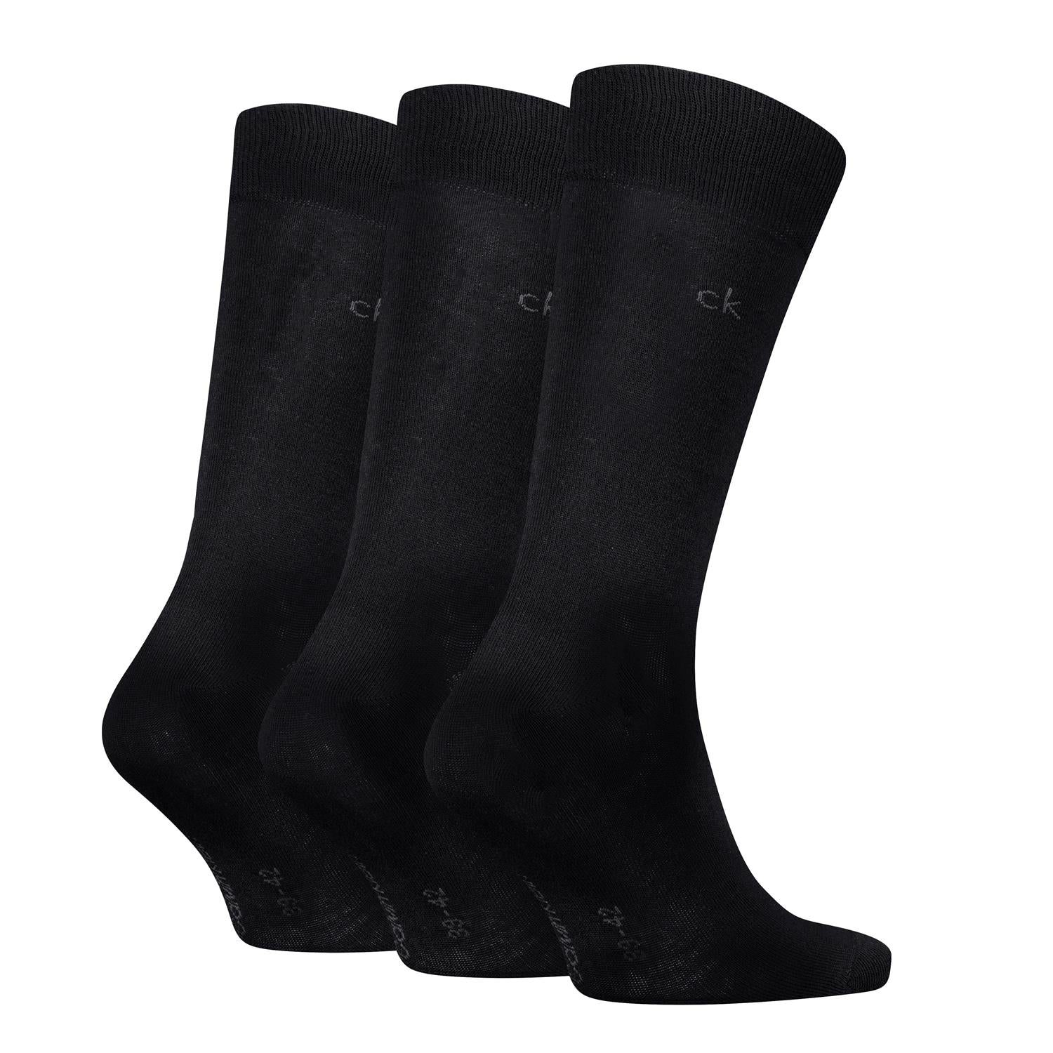 Ck 3pk Cotton Crew Sock Man Black