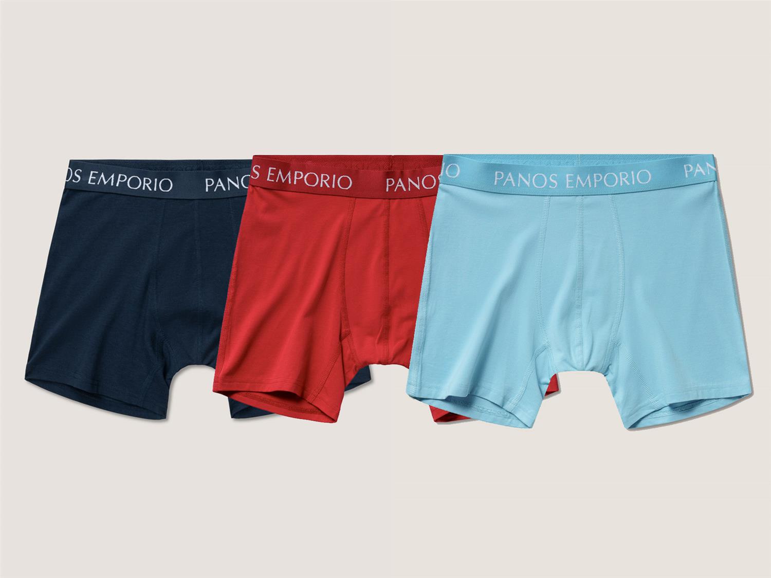 3pk Base Bamboo Boxer Navy/Lipstick Red/Water