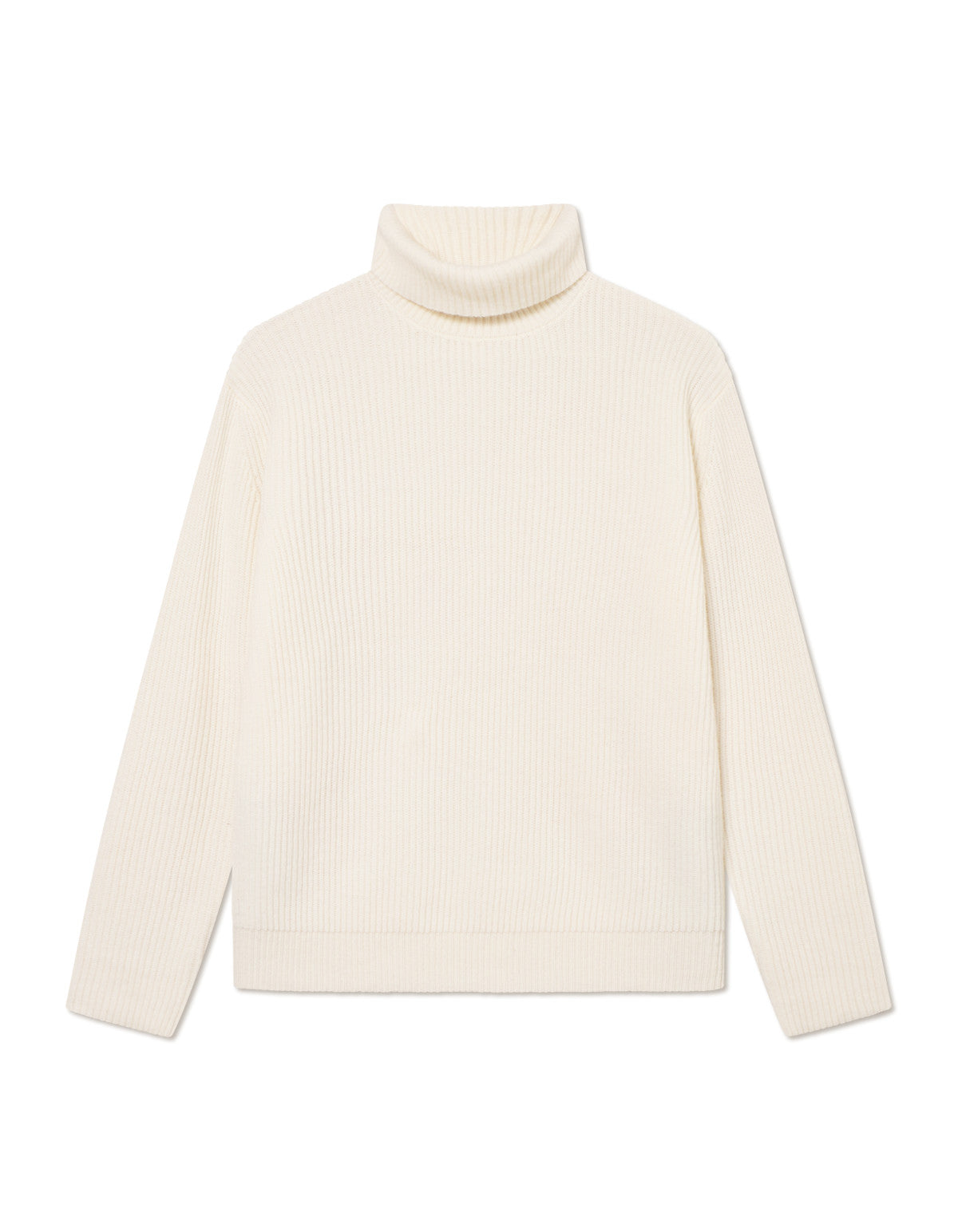 Eddie Wool Rib Rollneck Knit Ivory