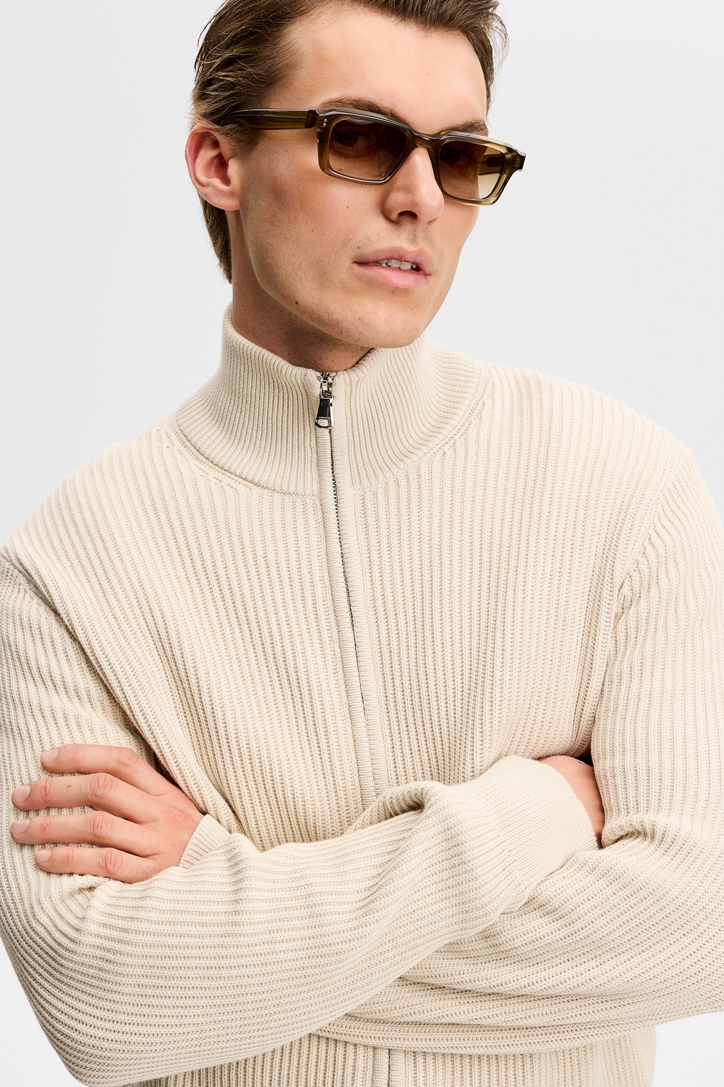 Alexis Full Zip Cardigan Moonbeam