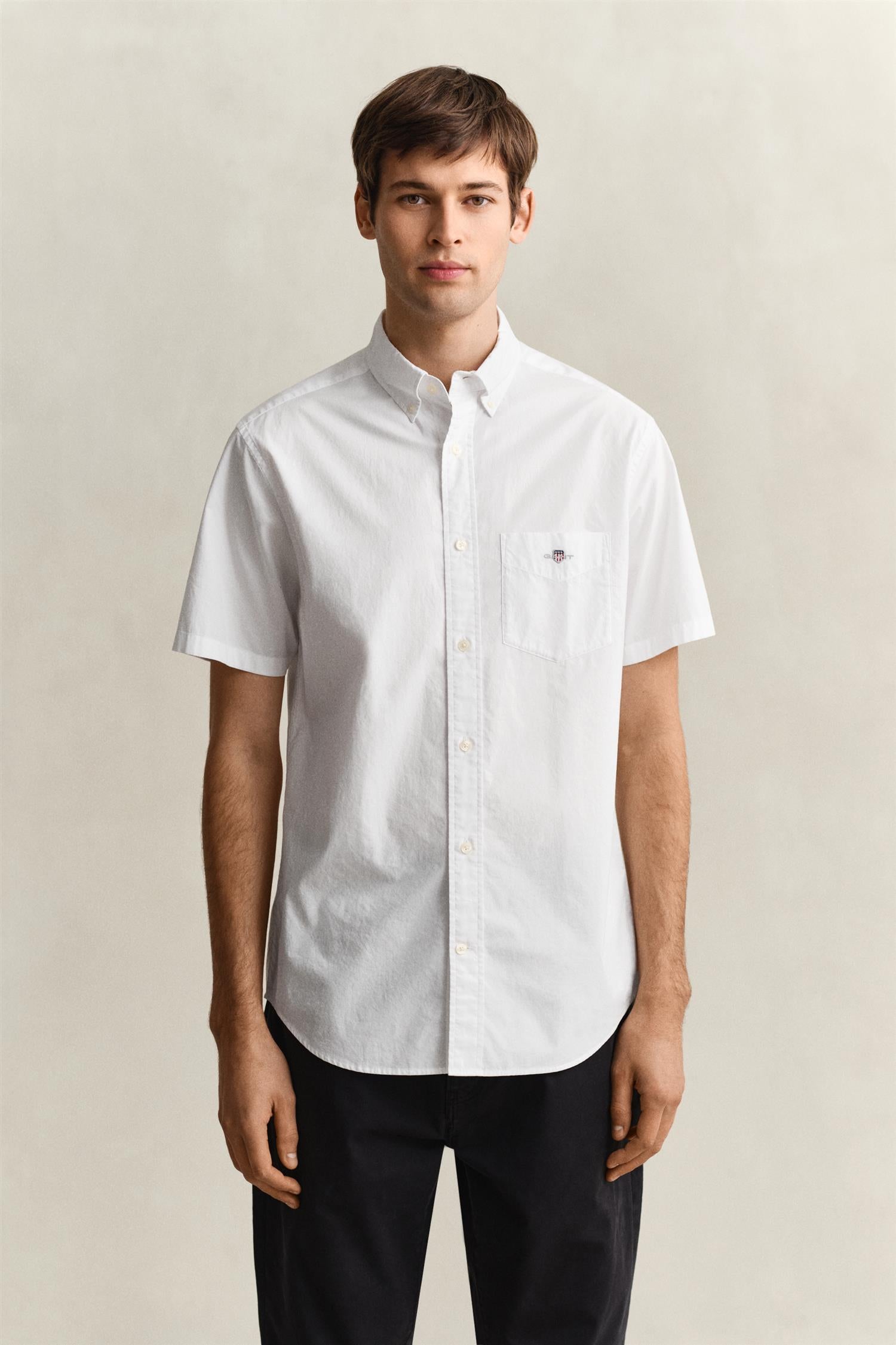Reg Classic Poplin Ss Shirt White