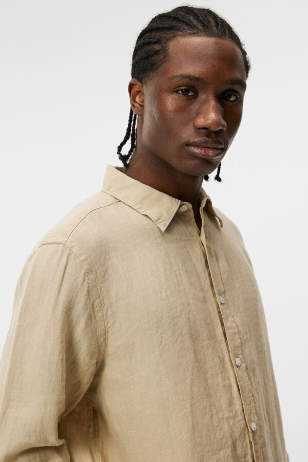Reg ls clean linen shirt Light Beige