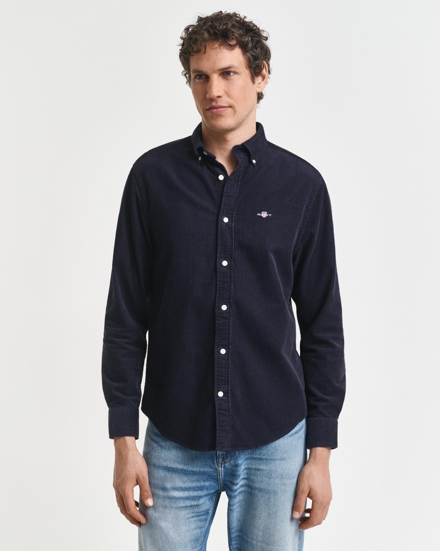 Reg Corduroy Shirt Evening Blue