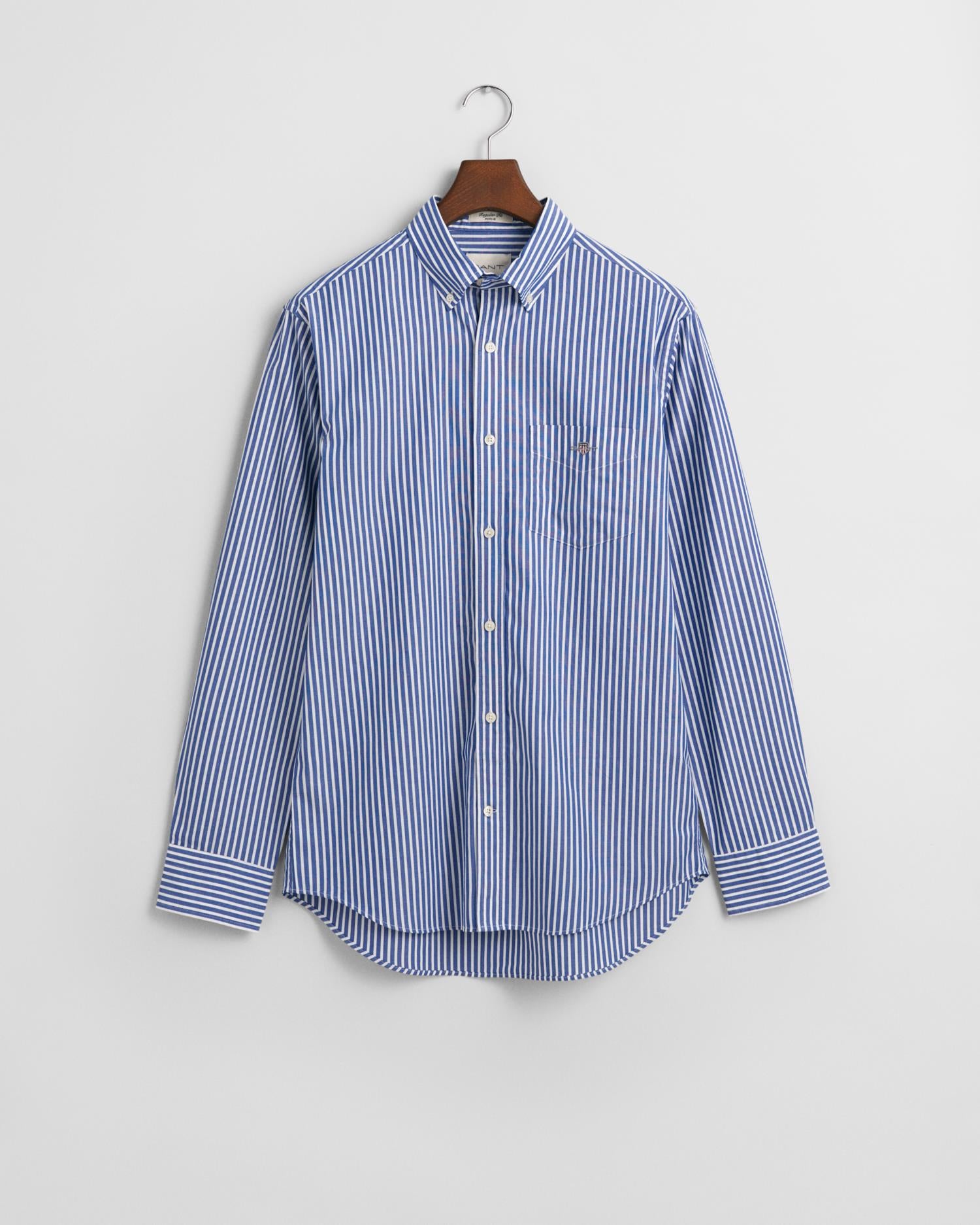 Reg Classic Poplin Stripe Shirt College Blue