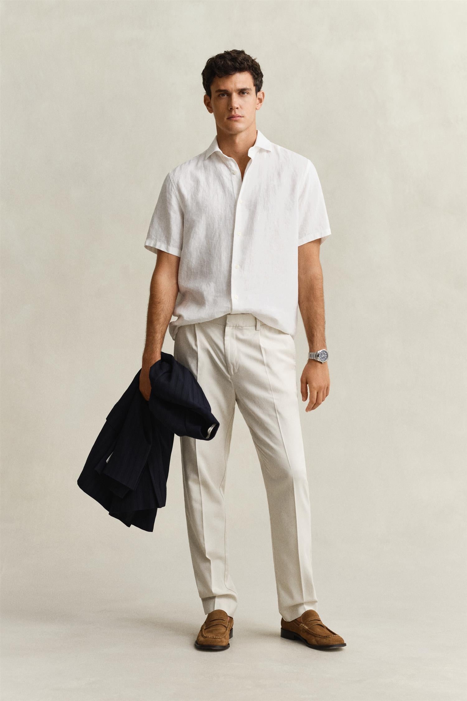 Slim Smart Cot/lyocell Pants Sand