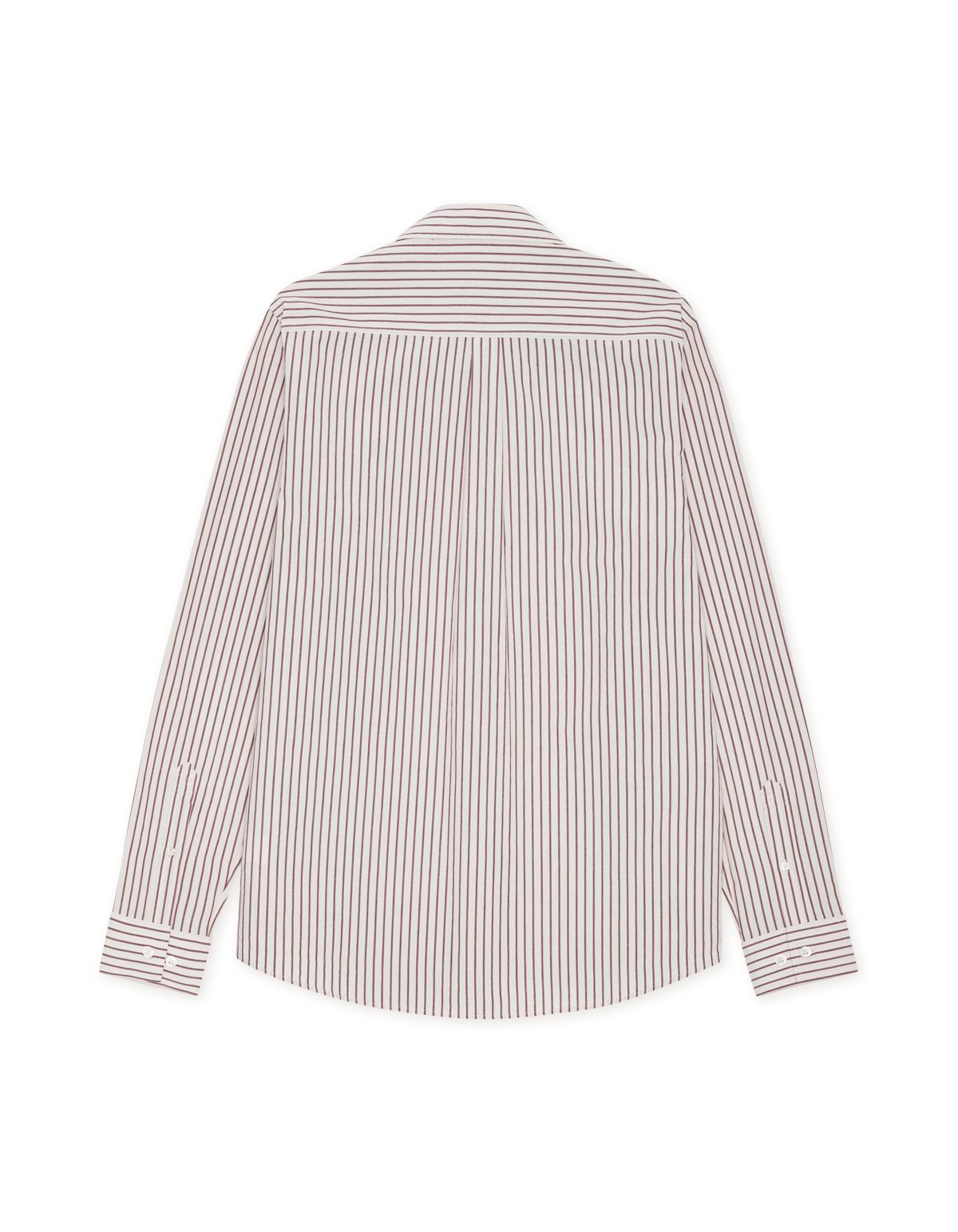 Light Oxford Striped Shirt Chocolate Truffle Red