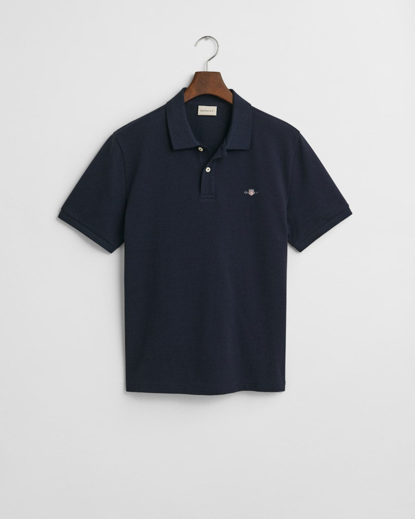 TEXTURED POLO Evening Blue