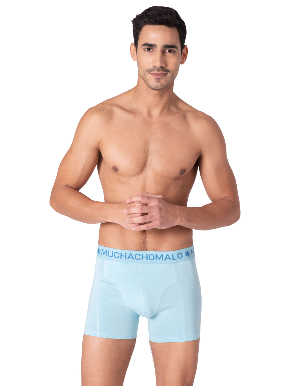 Muchachomalo 1010 Solid Boxer 2pk 677 Blue/Light Blue