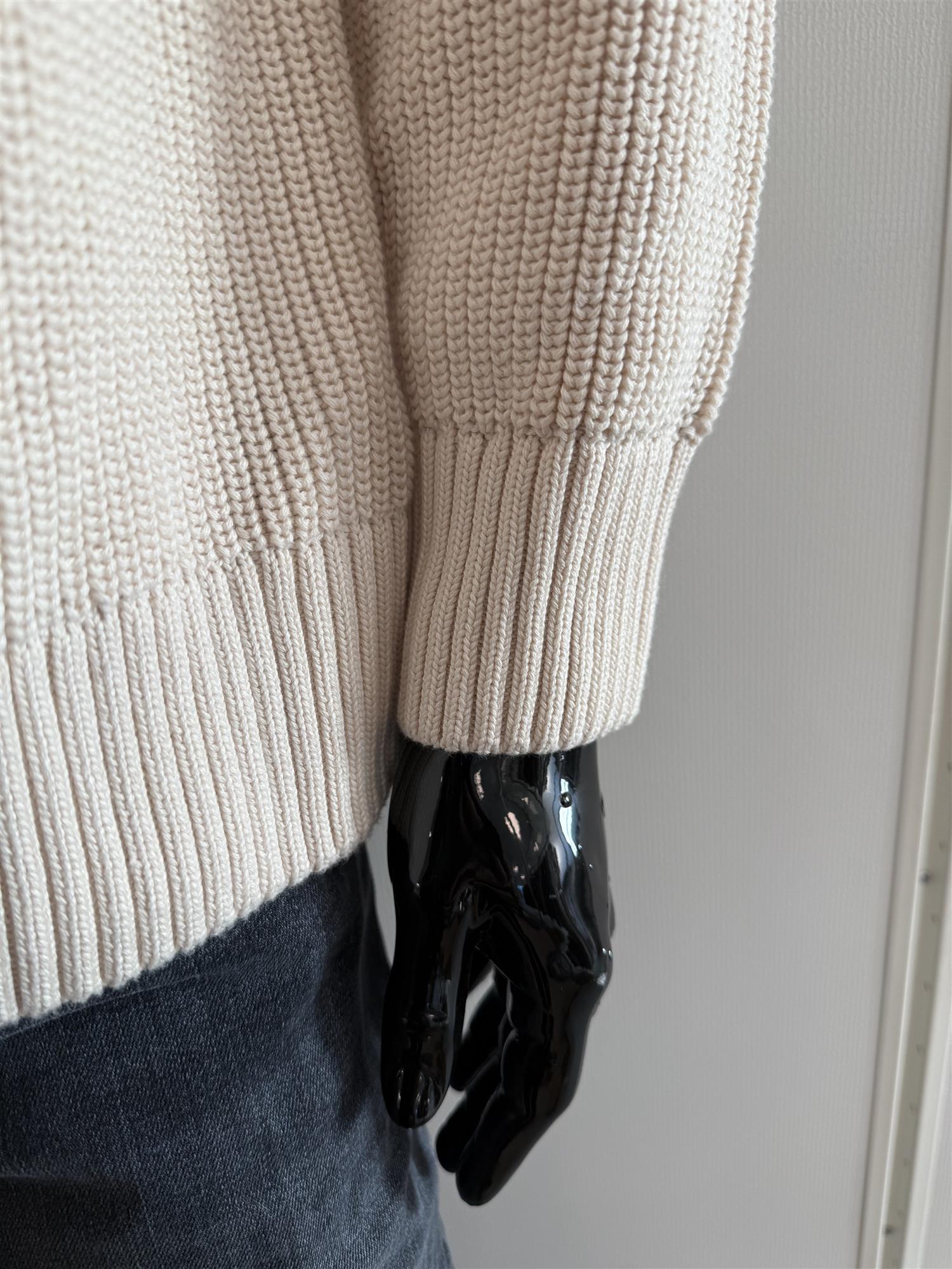 Rib halfzip.116 Cream