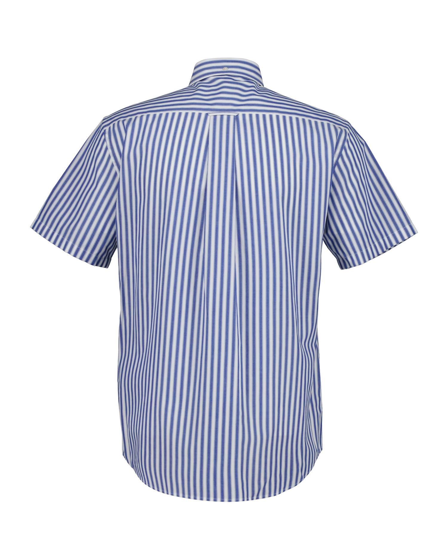 Reg Classic Poplin Stripe SS Shirt College Blue