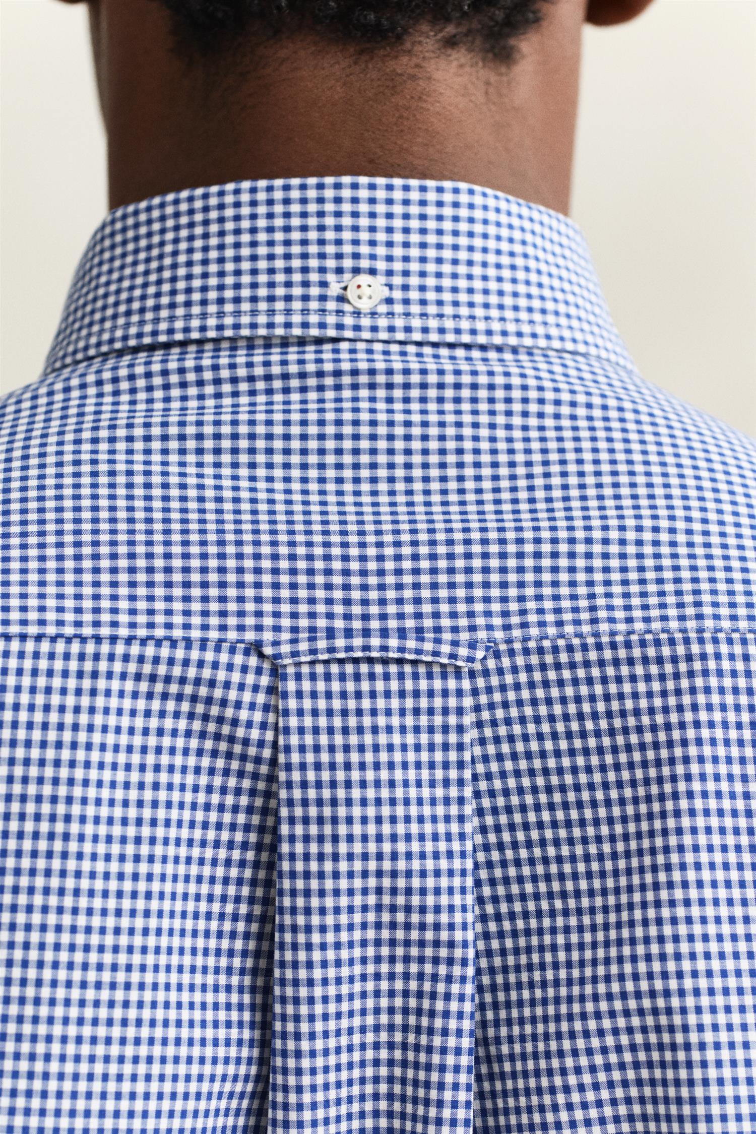 Reg Classic Poplin Gingham Shirt College Blue