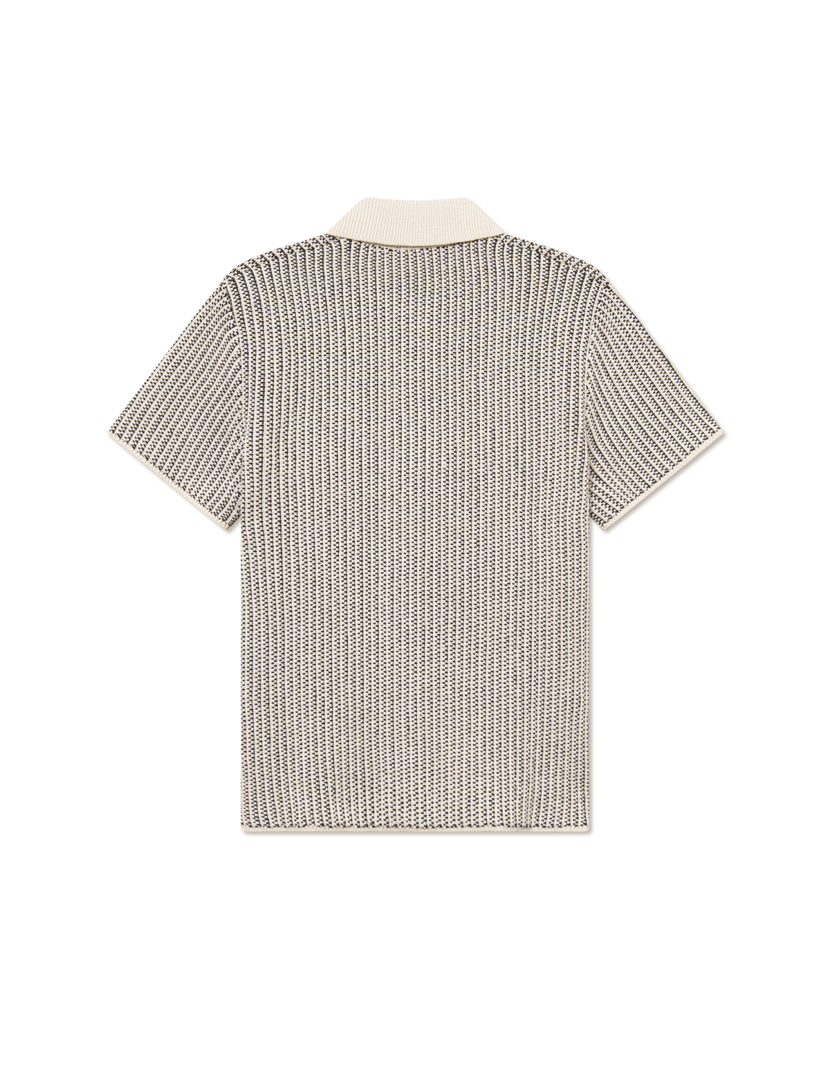 Easton Knitted SS Shirt Ivory/Black