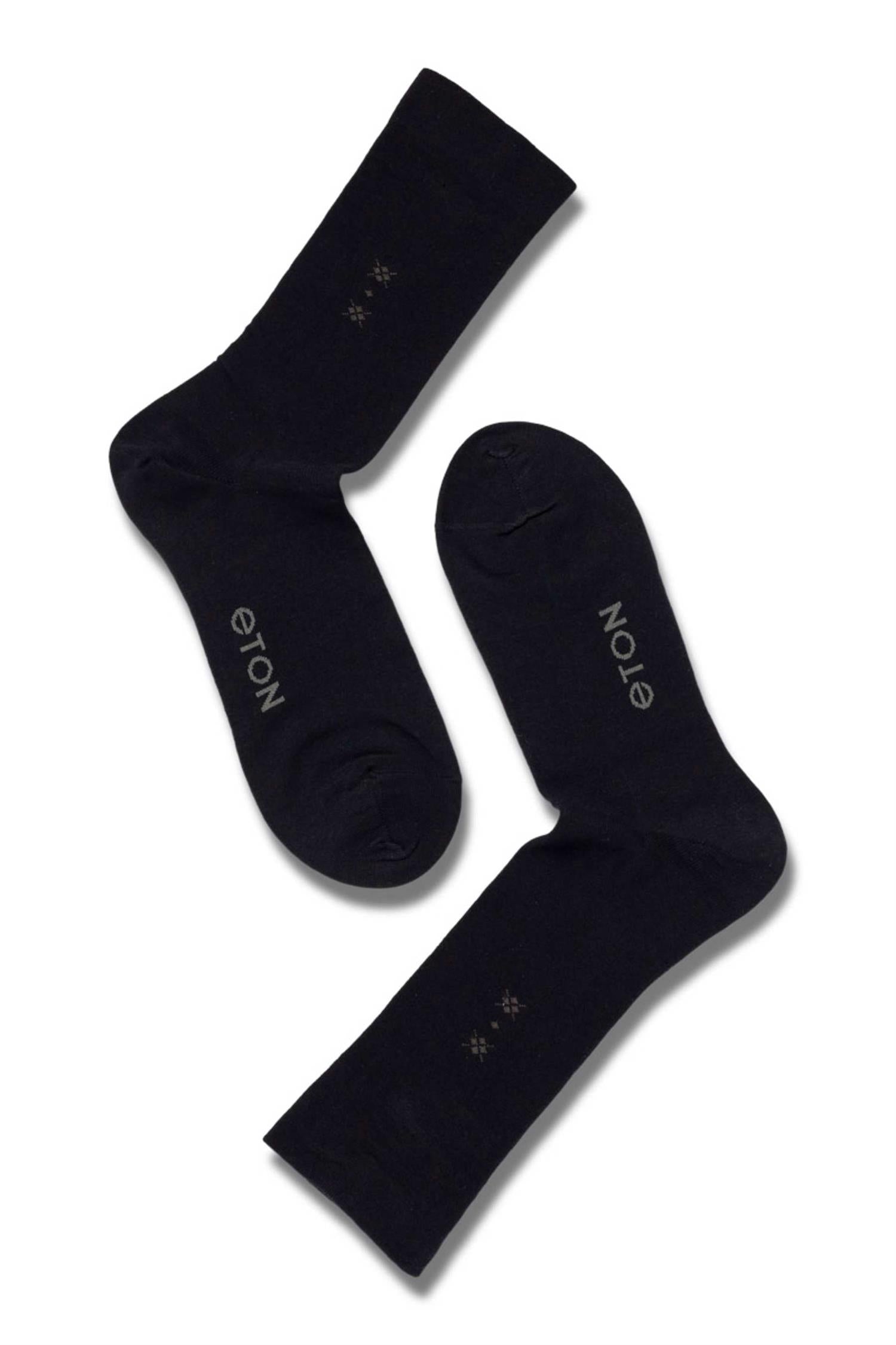 Eton Cotton Small Argyle Comfort Top Dark Blue