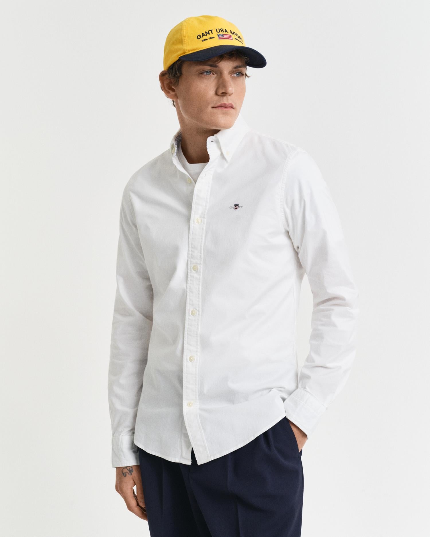 Oxford Shirt In Slim Fit With Stretch White