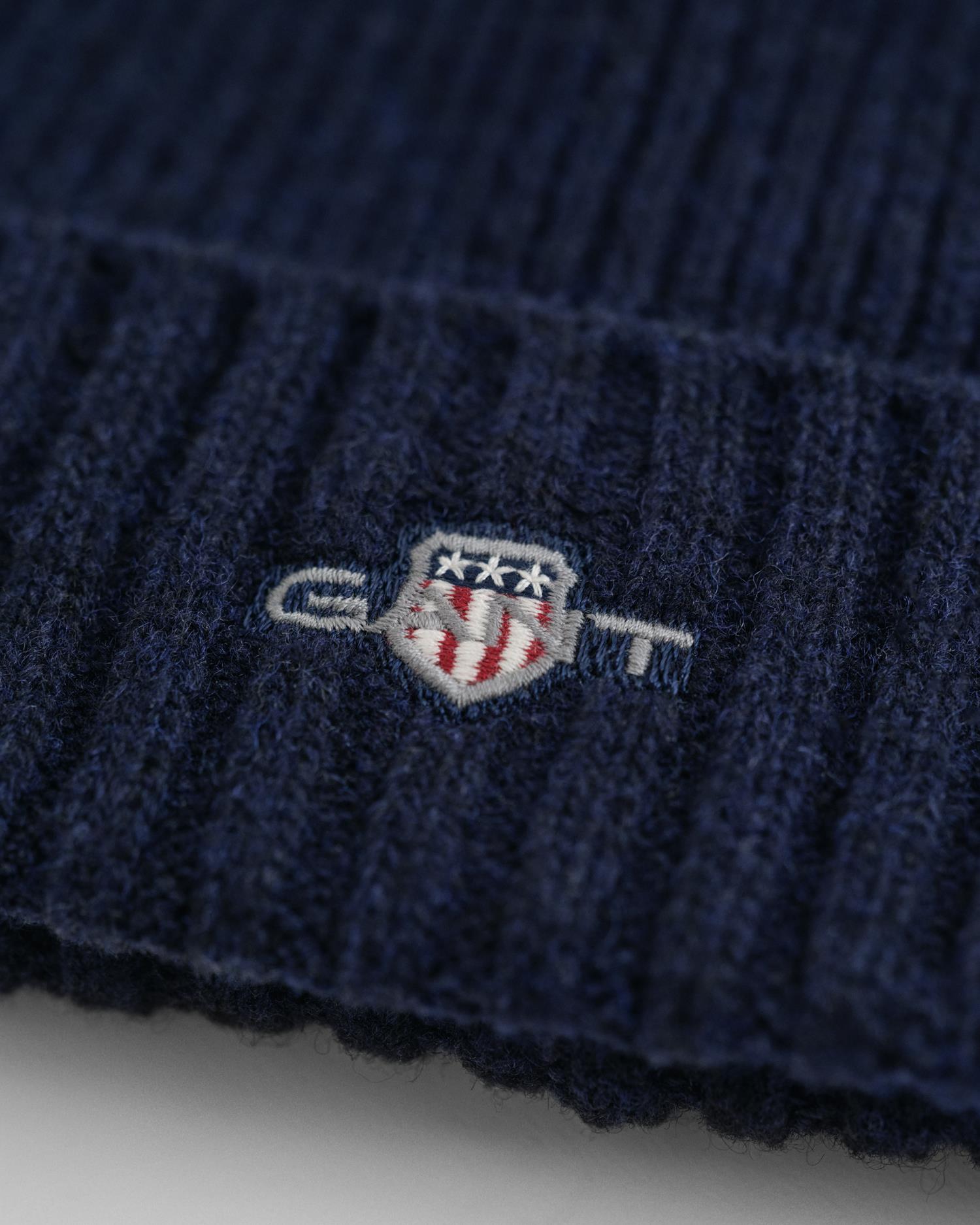 Unisex. Shield Wool Beanie Marine