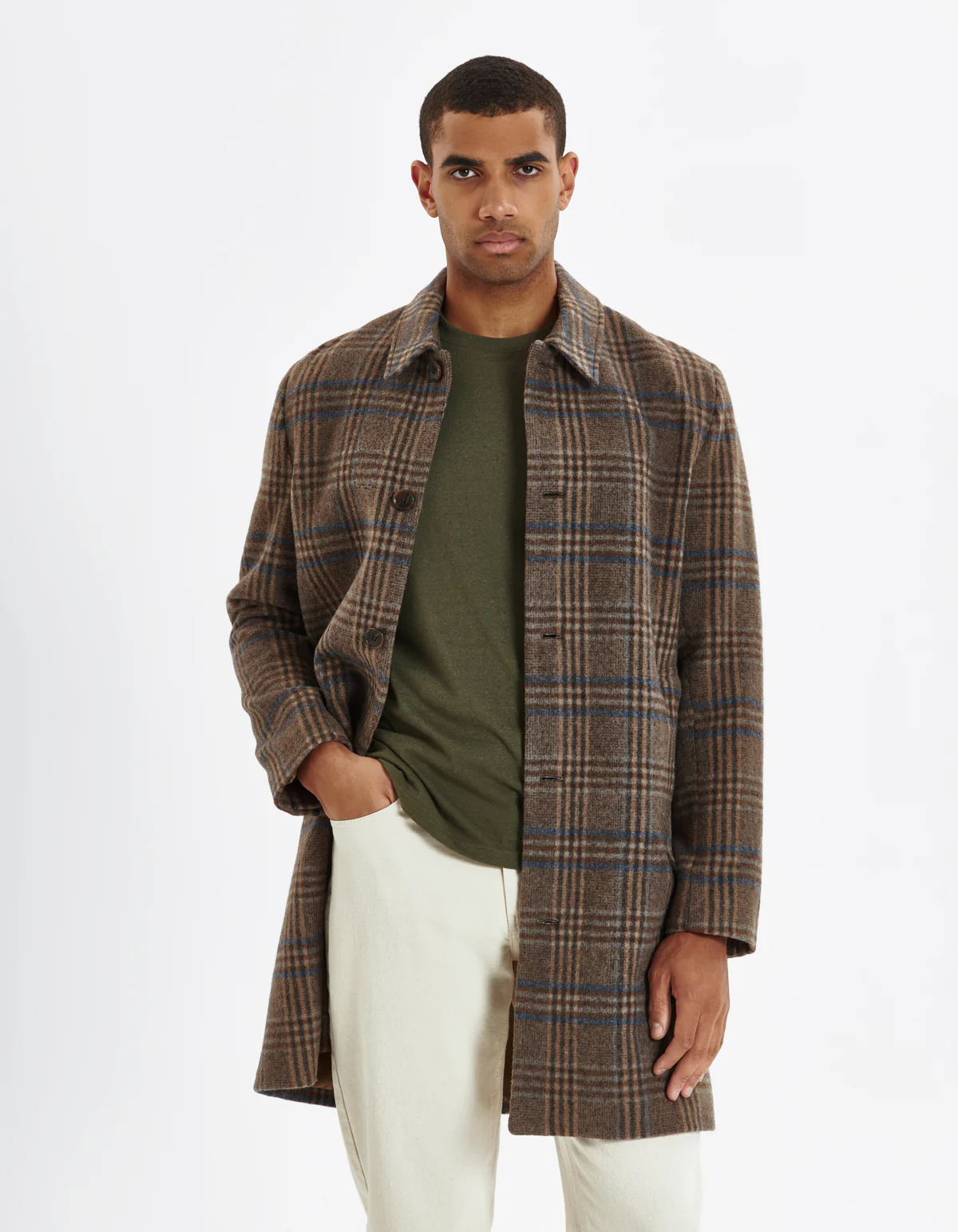 Mckay check wool coat Mountain Grey Melange