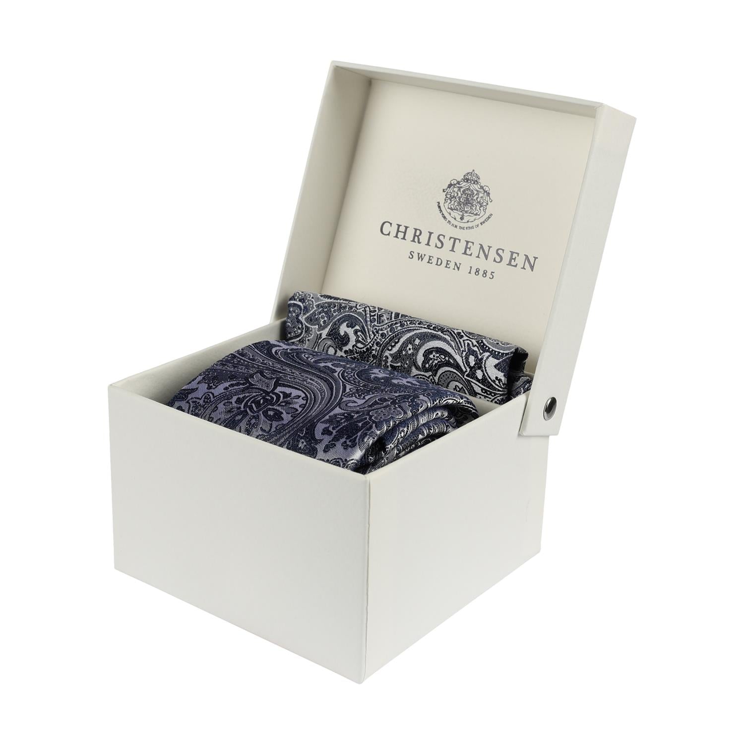 Tie & pocket square box set Navy